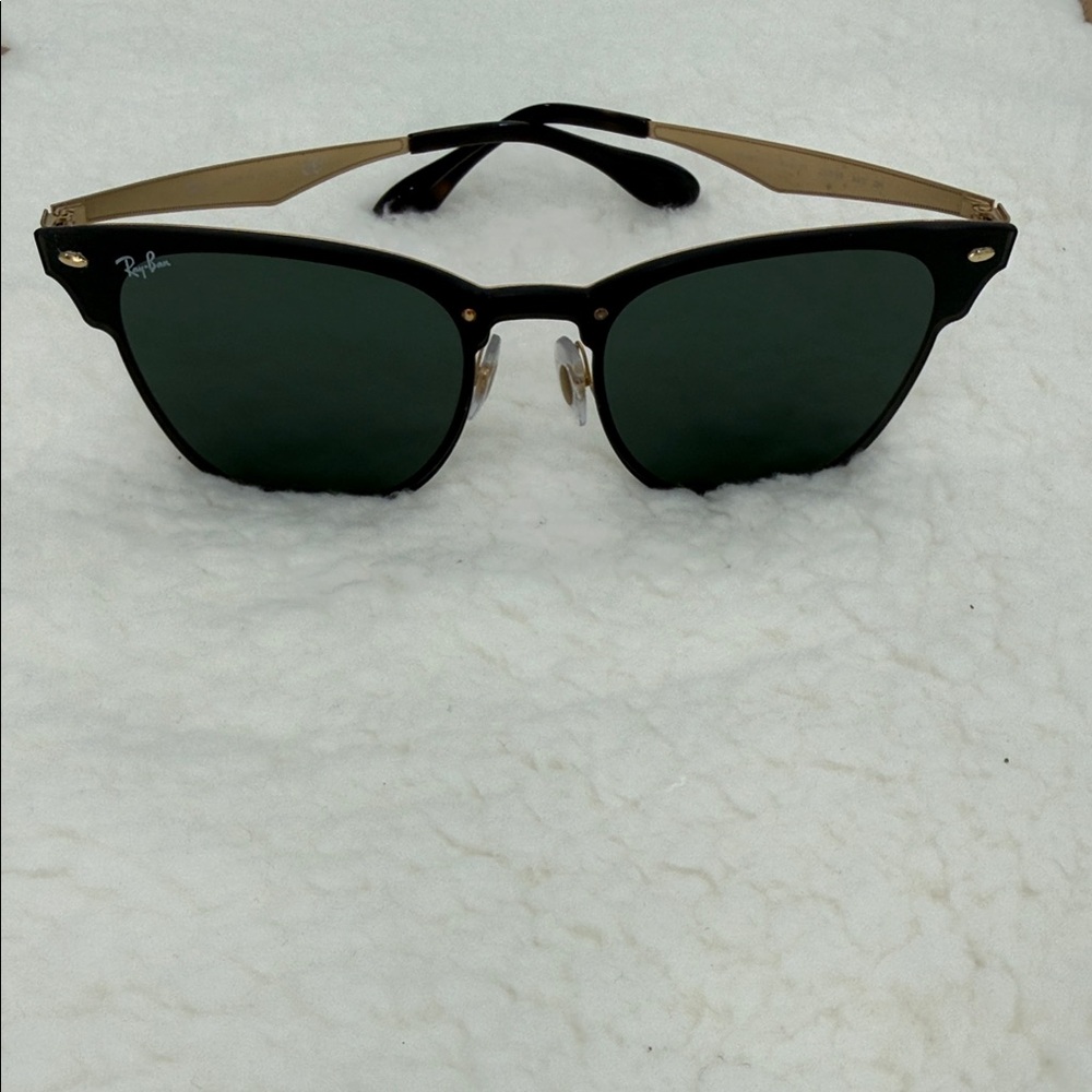 Ray-Ban Black Frame Sunglasses with Gold Temples